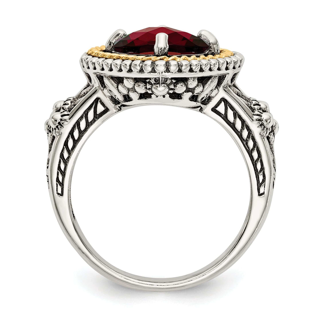 Shey Couture Ring Sterling Silver Gold 2.38 Carat Garnet Ring