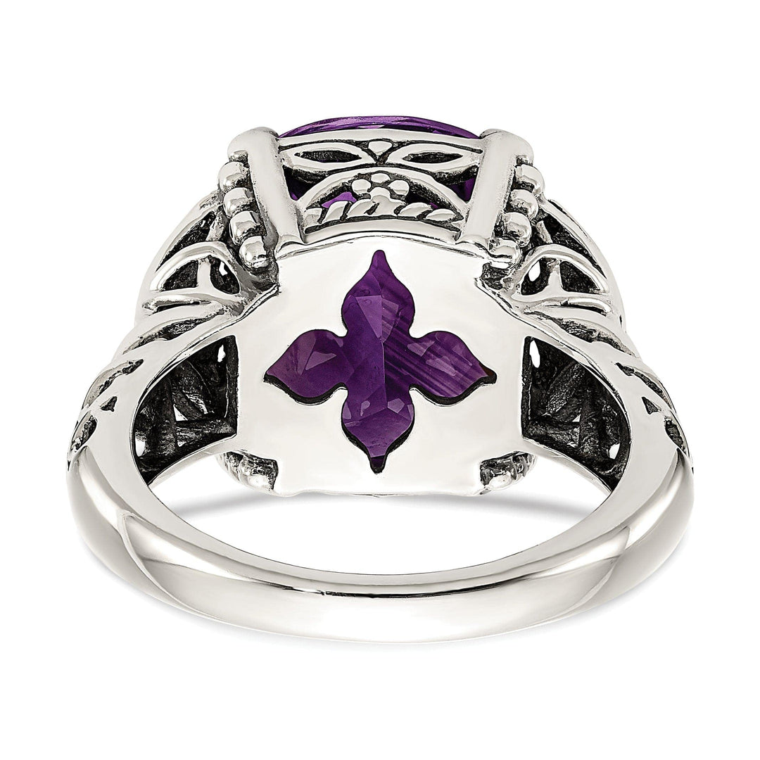 Shey Couture Ring Sterling Silver Gold Amethyst Ring
