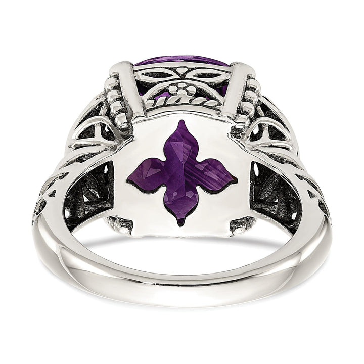 Shey Couture Ring Sterling Silver Gold Amethyst Ring