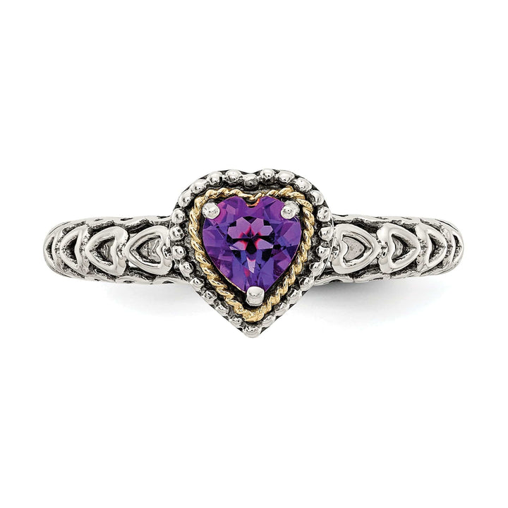 Shey Couture Ring Sterling Silver Gold Amethyst Ring