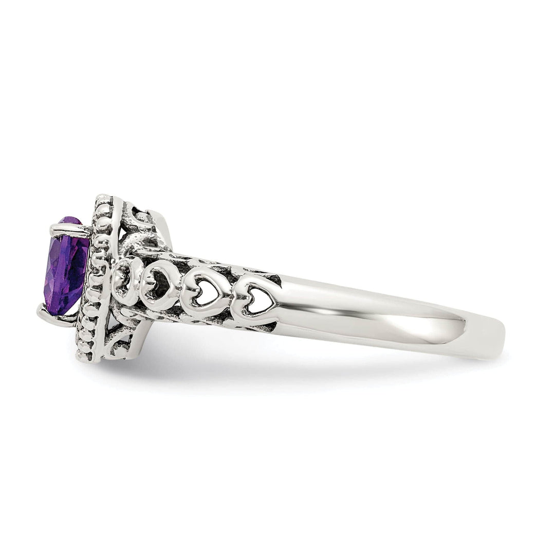 Shey Couture Ring Sterling Silver Gold Amethyst Ring