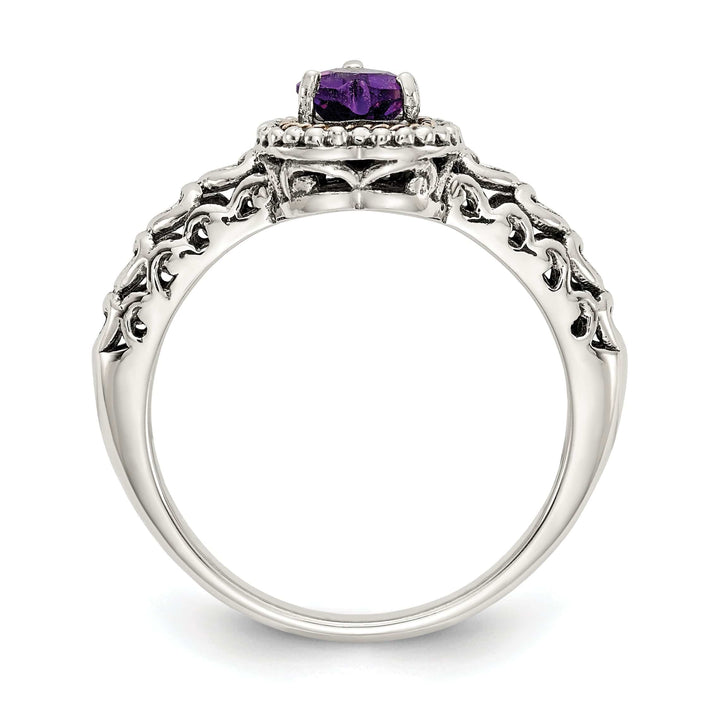 Shey Couture Ring Sterling Silver Gold Amethyst Ring