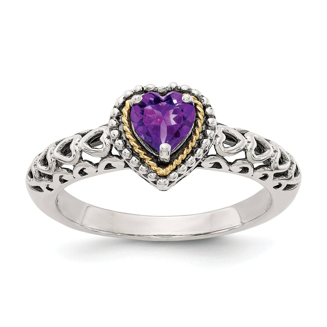 Shey Couture Ring Sterling Silver Gold Amethyst Ring