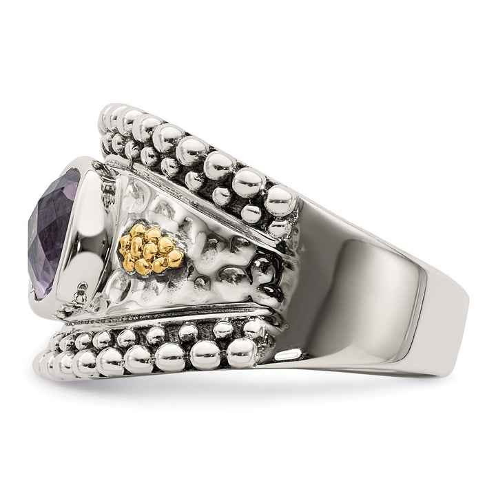 Shey Couture Ring Sterling Silver Gold Amethyst Ring