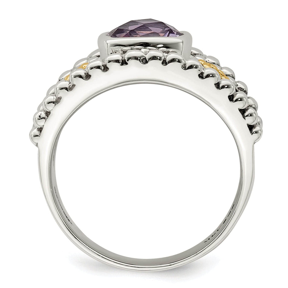 Shey Couture Ring Sterling Silver Gold Amethyst Ring