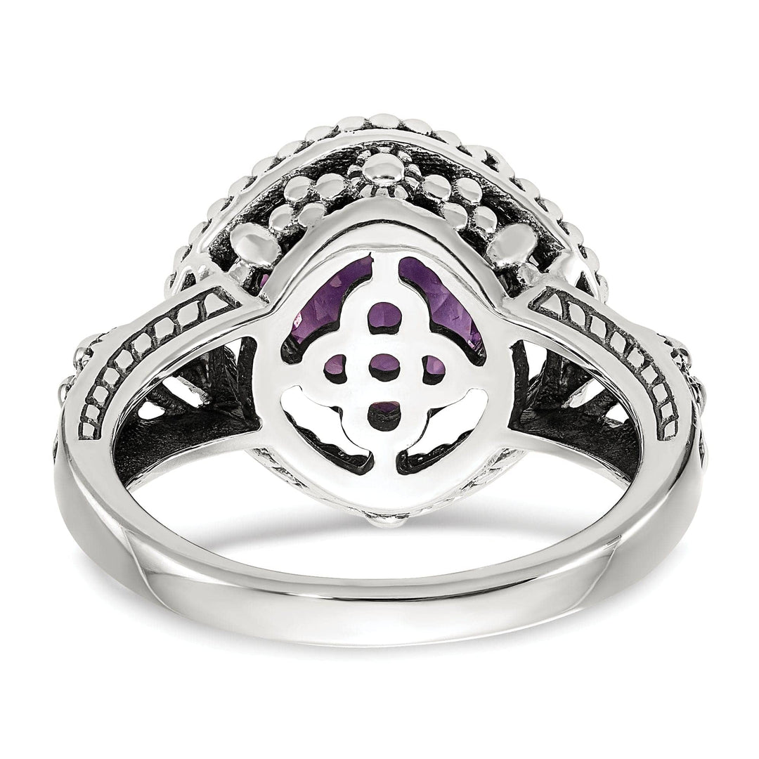 Shey Couture Ring Sterling Silver Gold Amethyst Ring