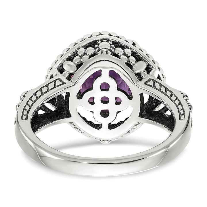 Shey Couture Ring Sterling Silver Gold Amethyst Ring