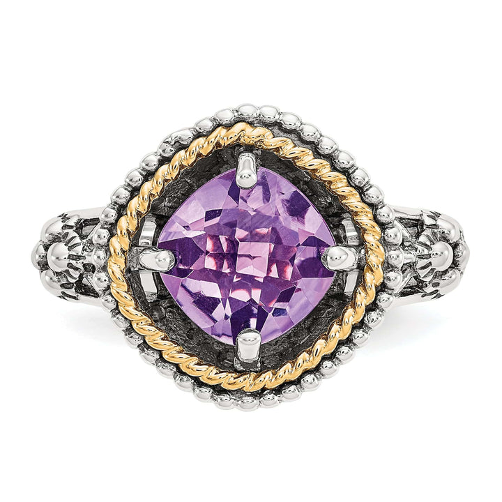 Shey Couture Ring Sterling Silver Gold Amethyst Ring