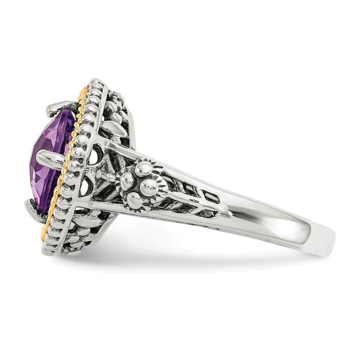 Shey Couture Ring Sterling Silver Gold Amethyst Ring