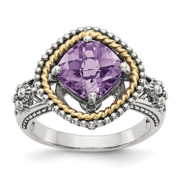 Shey Couture Ring Sterling Silver Gold Amethyst Ring
