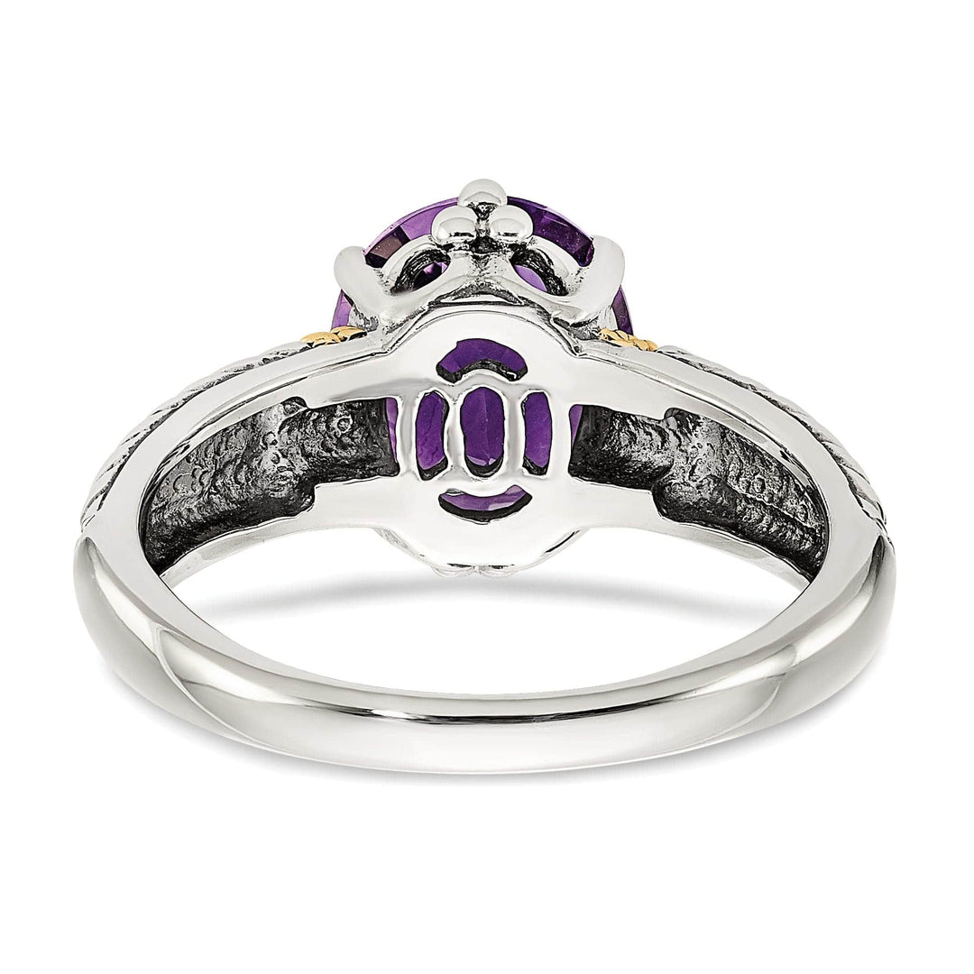 Shey Couture Ring Sterling Silver Gold Amethyst Ring