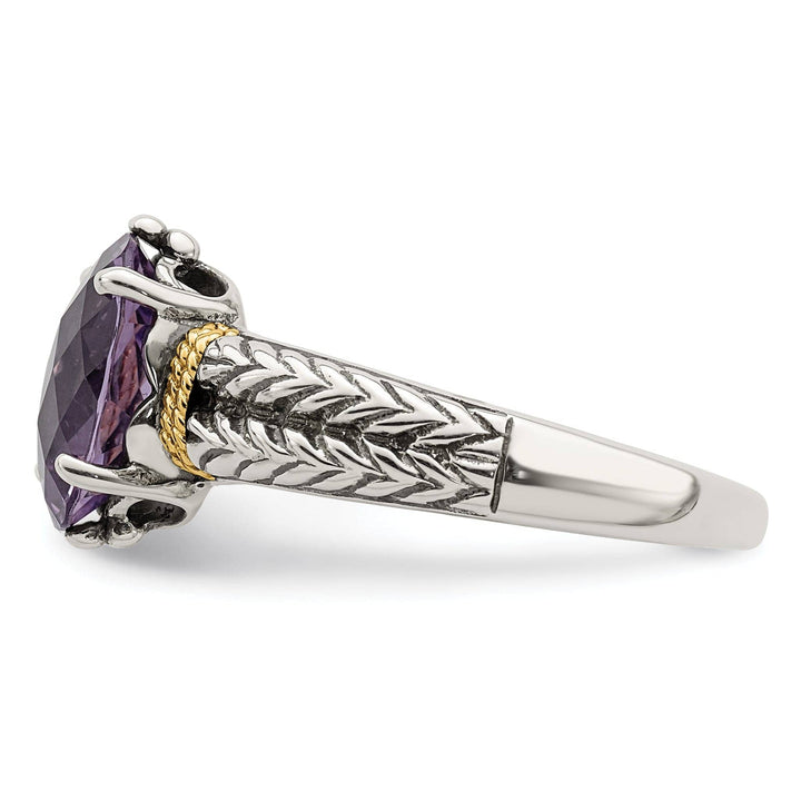 Shey Couture Ring Sterling Silver Gold Amethyst Ring