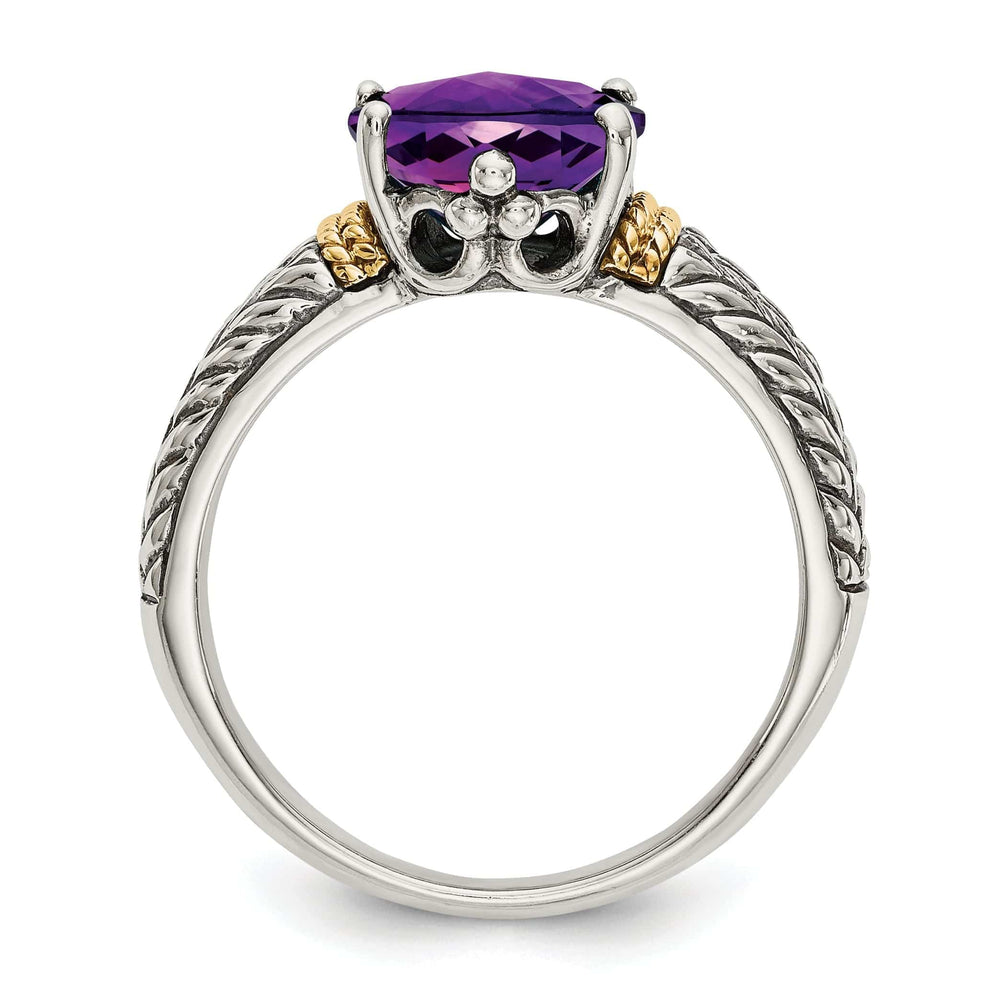 Shey Couture Ring Sterling Silver Gold Amethyst Ring