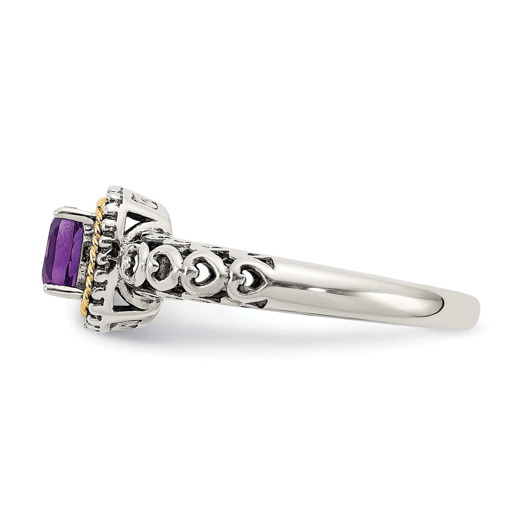 Shey Couture Ring Sterling Silver Gold Amethyst Ring