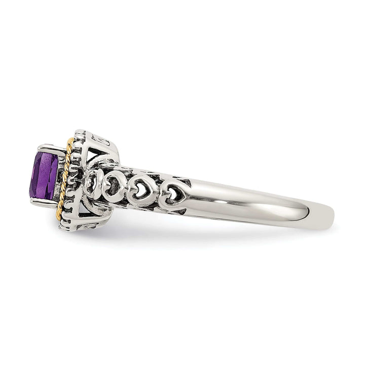 Shey Couture Ring Sterling Silver Gold Amethyst Ring