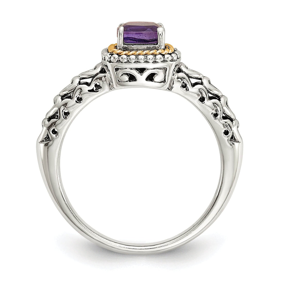 Shey Couture Ring Sterling Silver Gold Amethyst Ring