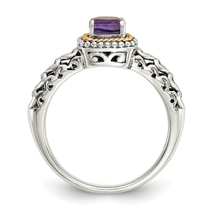 Shey Couture Ring Sterling Silver Gold Amethyst Ring