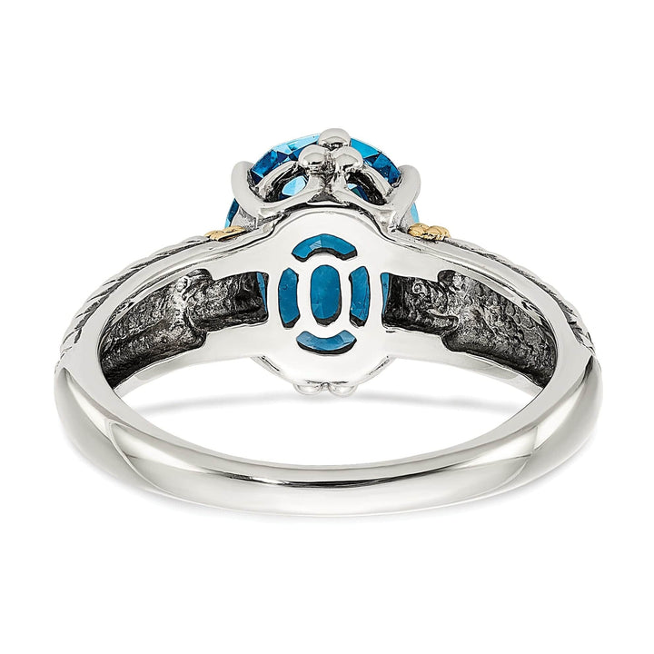 Shey Couture Ring Sterling Silver Gold Blue Topaz Ring