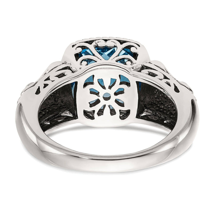 Shey Couture Ring Sterling Silver Gold Blue Topaz Ring