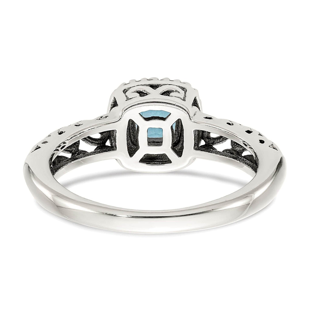 Shey Couture Ring Sterling Silver Gold Blue Topaz Ring