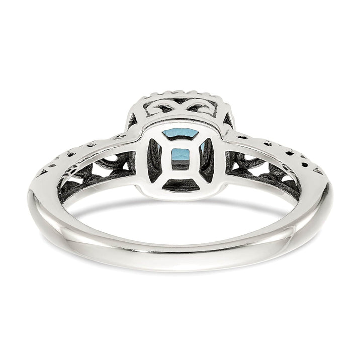 Shey Couture Ring Sterling Silver Gold Blue Topaz Ring