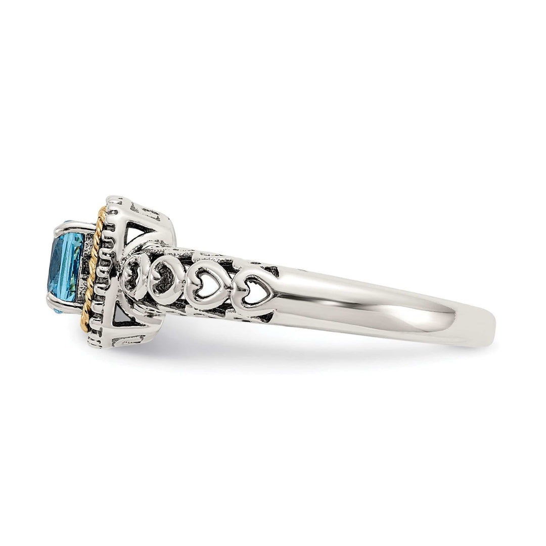 Shey Couture Ring Sterling Silver Gold Blue Topaz Ring