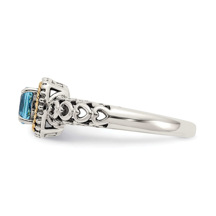 Shey Couture Ring Sterling Silver Gold Blue Topaz Ring