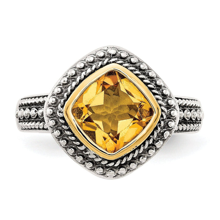 Shey Couture Ring Sterling Silver Gold Citrine Ring
