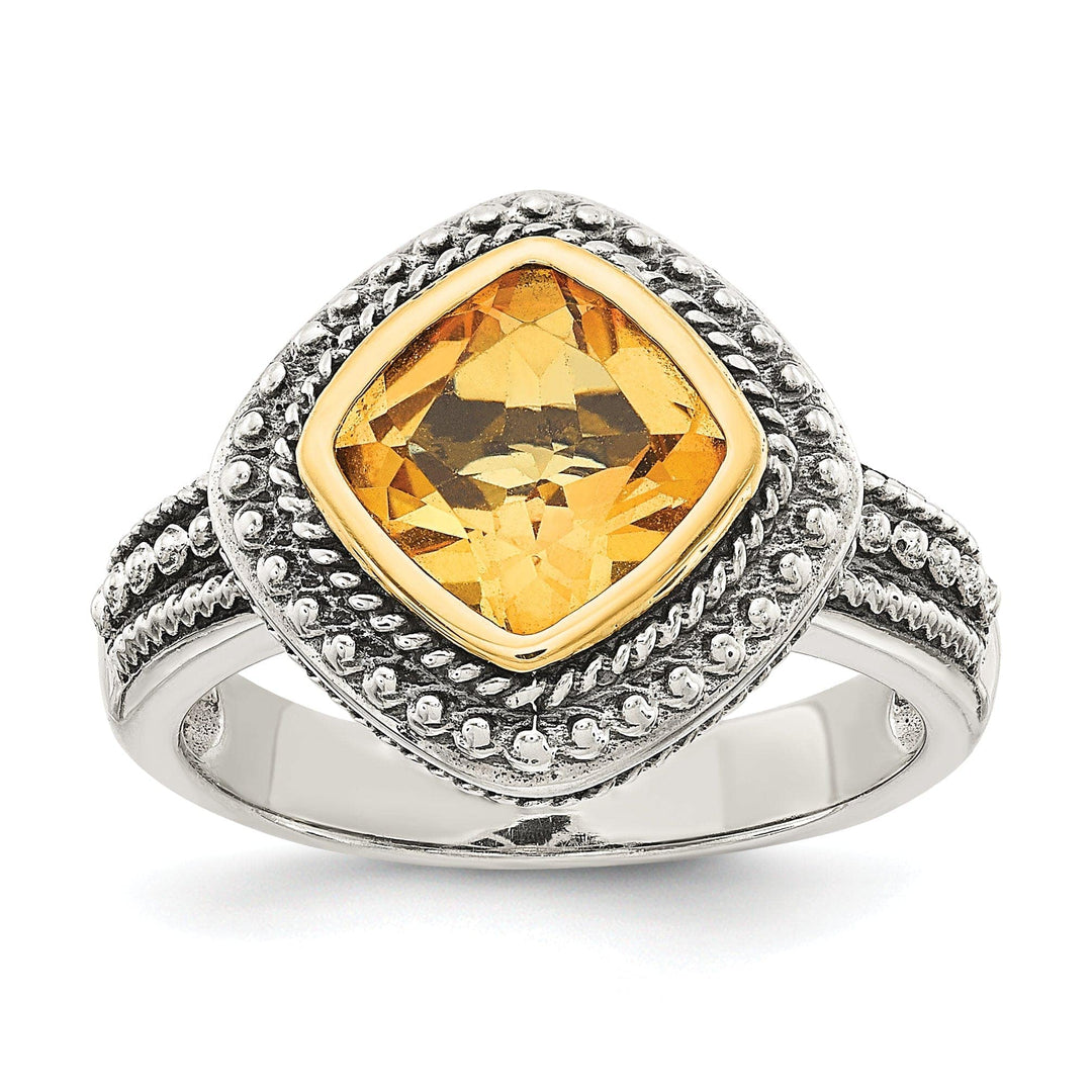 Shey Couture Ring Sterling Silver Gold Citrine Ring