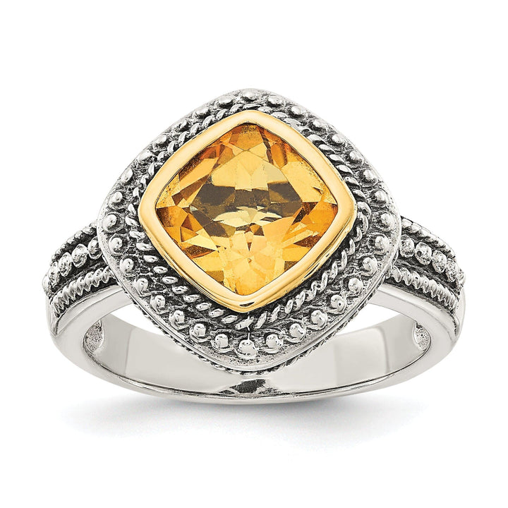 Shey Couture Ring Sterling Silver Gold Citrine Ring