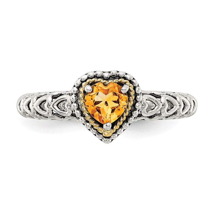 Shey Couture Ring Sterling Silver Gold Citrine Ring