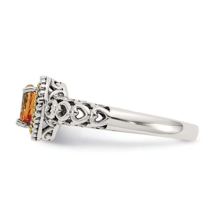 Shey Couture Ring Sterling Silver Gold Citrine Ring