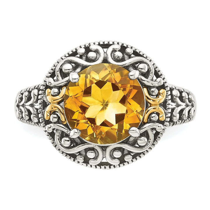 Shey Couture Ring Sterling Silver Gold Citrine Ring