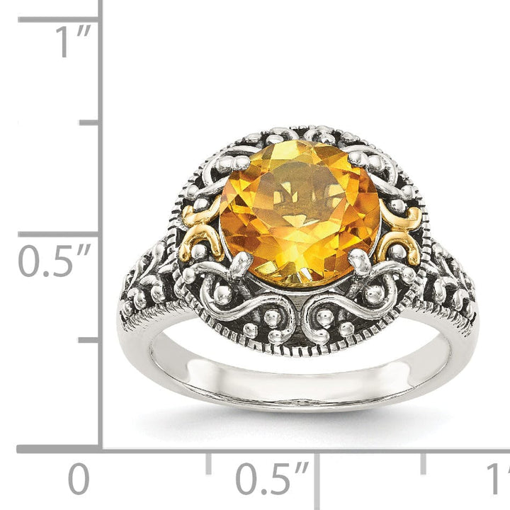 Shey Couture Ring Sterling Silver Gold Citrine Ring