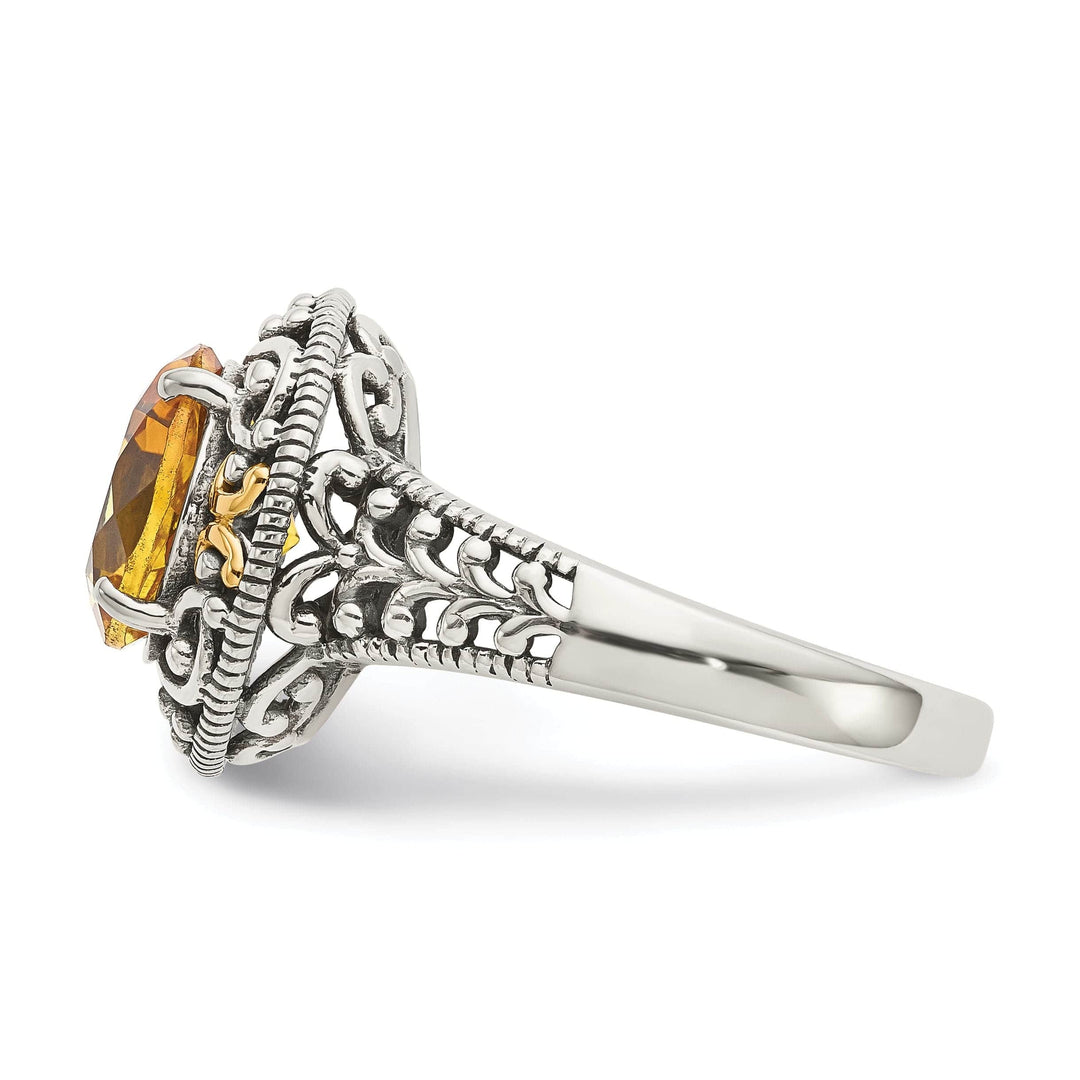Shey Couture Ring Sterling Silver Gold Citrine Ring