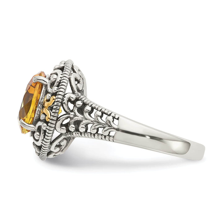Shey Couture Ring Sterling Silver Gold Citrine Ring
