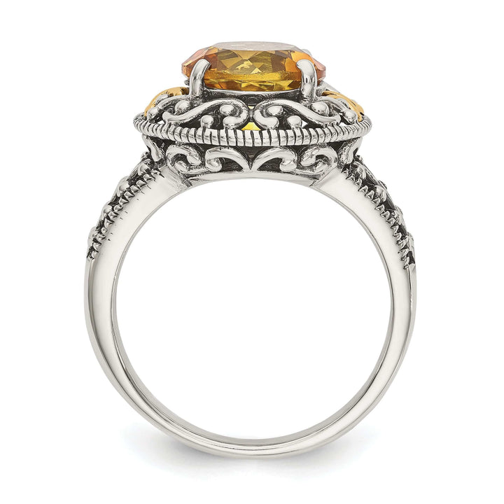 Shey Couture Ring Sterling Silver Gold Citrine Ring