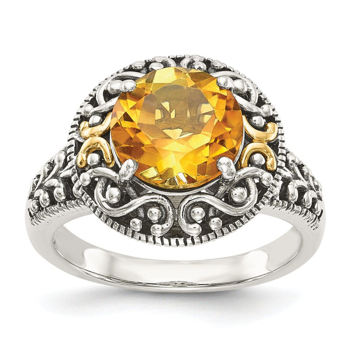 Shey Couture Ring Sterling Silver Gold Citrine Ring