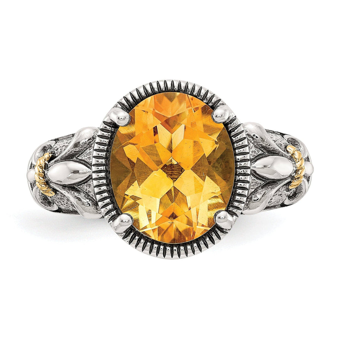 Shey Couture Ring Sterling Silver Gold Citrine Ring