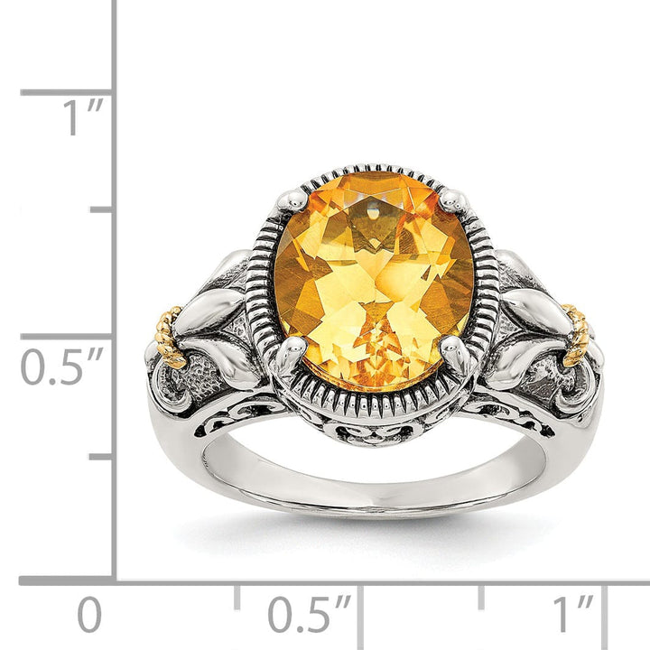 Shey Couture Ring Sterling Silver Gold Citrine Ring