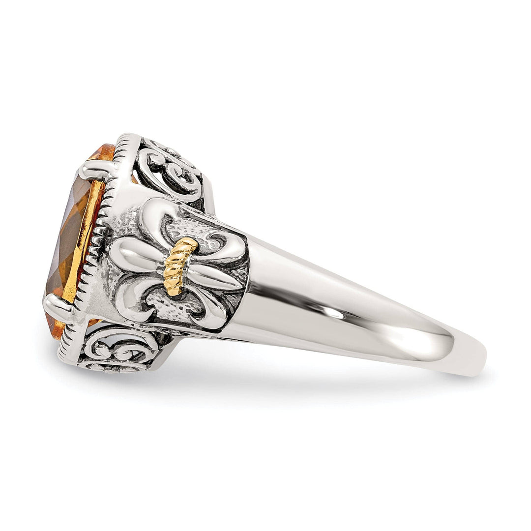 Shey Couture Ring Sterling Silver Gold Citrine Ring