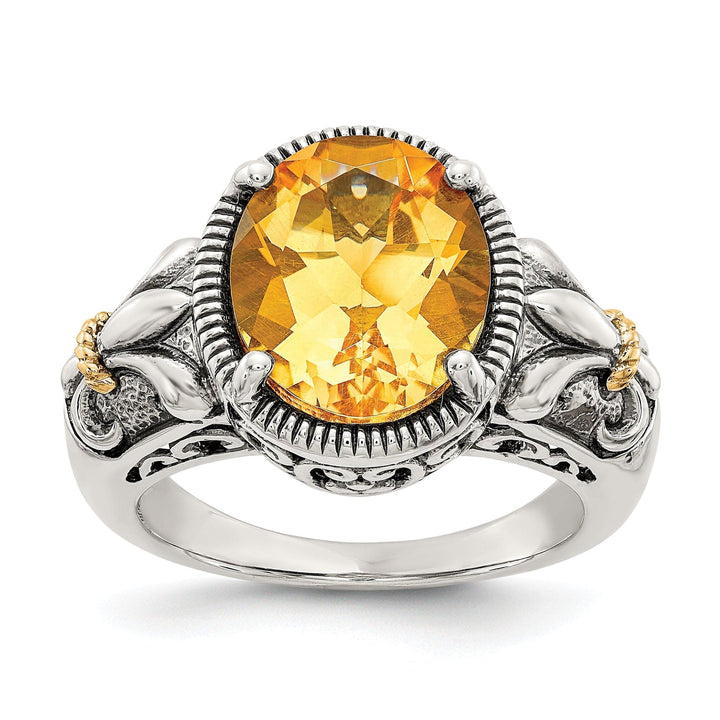 Shey Couture Ring Sterling Silver Gold Citrine Ring