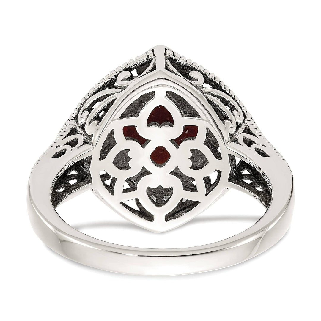 Shey Couture Ring Sterling Silver Gold Diamond Garnet Ring