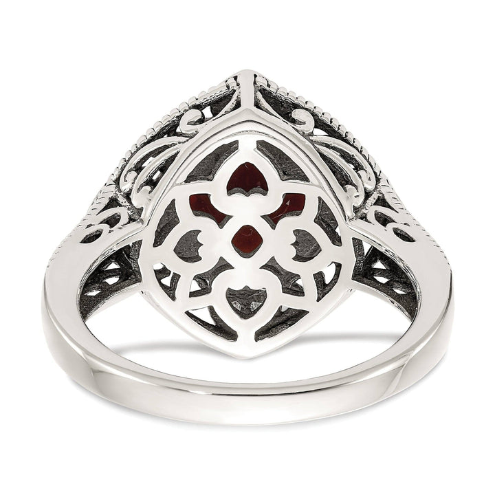 Shey Couture Ring Sterling Silver Gold Diamond Garnet Ring