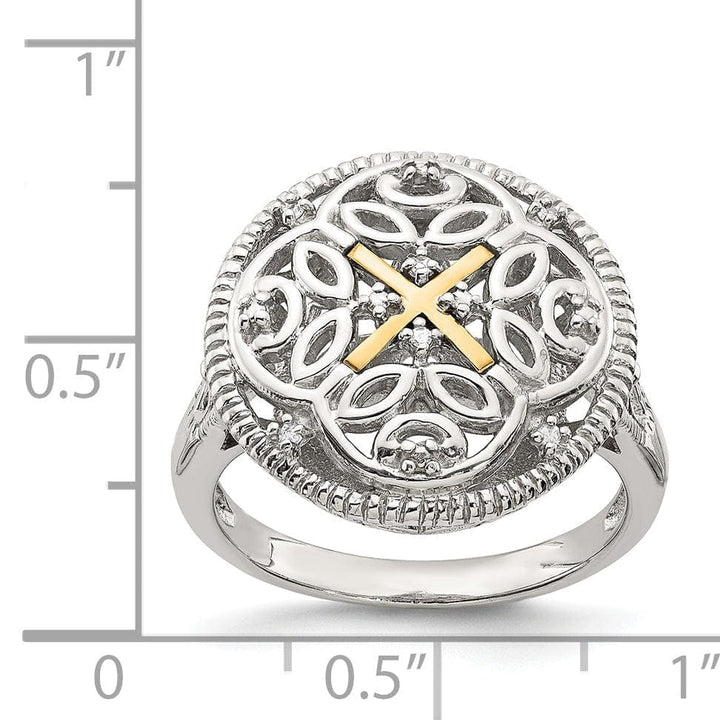 Shey Couture Ring Sterling Silver Gold Diamond Vintage Ring