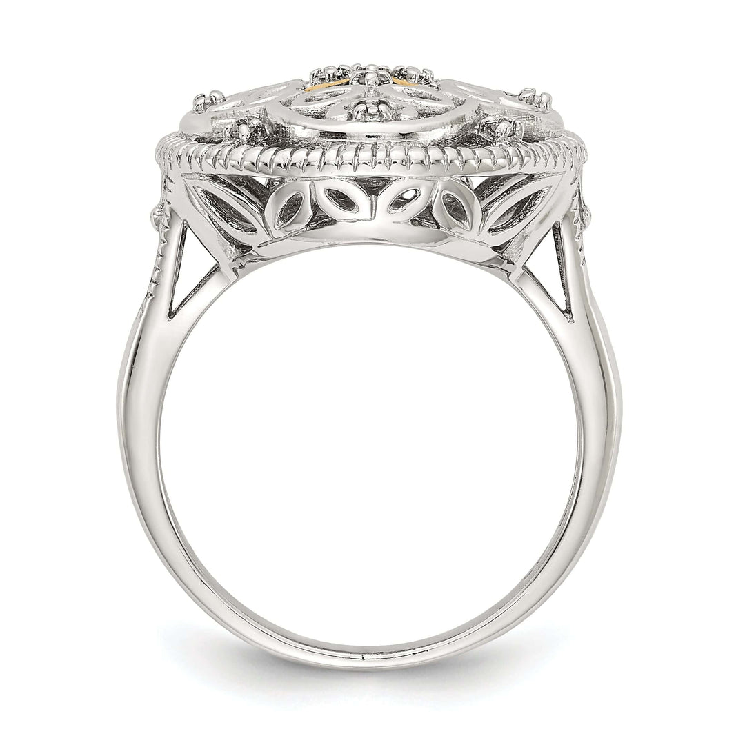 Shey Couture Ring Sterling Silver Gold Diamond Vintage Ring