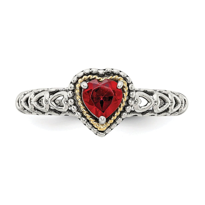 Shey Couture Ring Sterling Silver Gold Garnet Ring