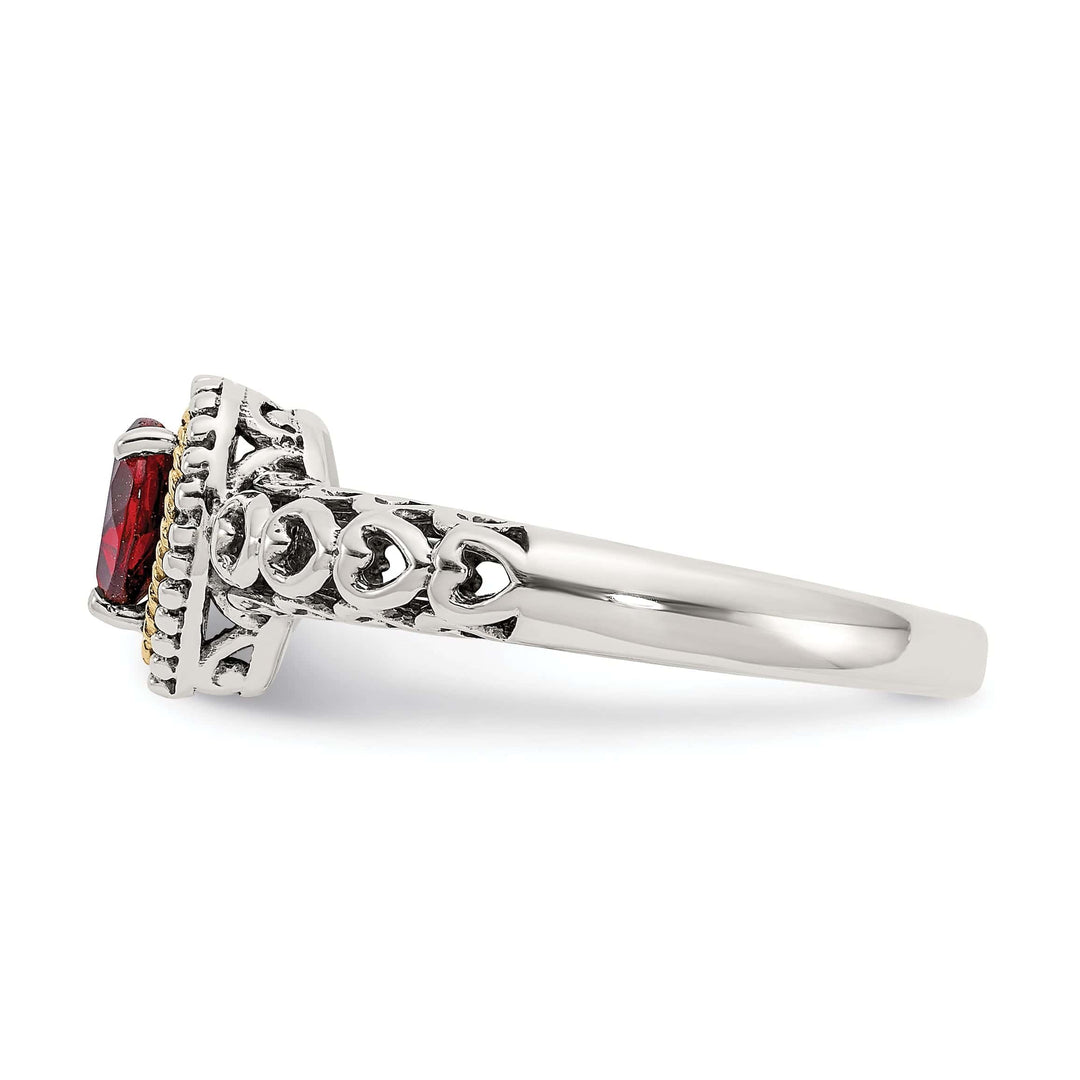 Shey Couture Ring Sterling Silver Gold Garnet Ring