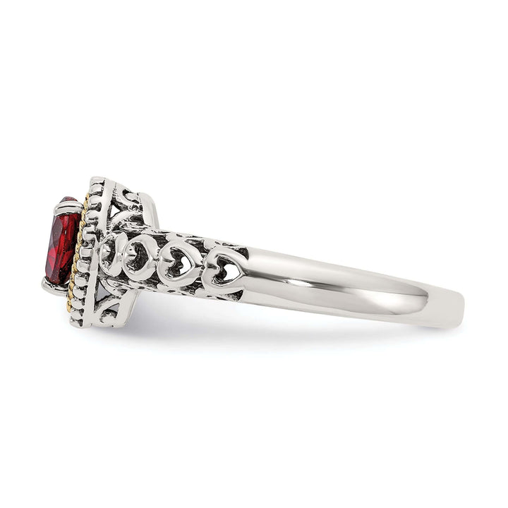 Shey Couture Ring Sterling Silver Gold Garnet Ring