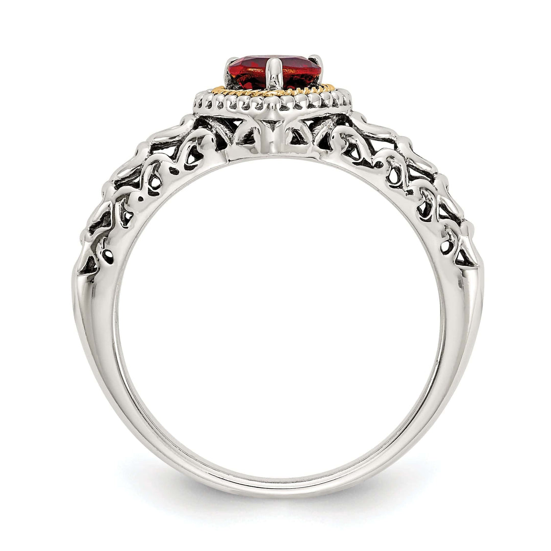 Shey Couture Ring Sterling Silver Gold Garnet Ring
